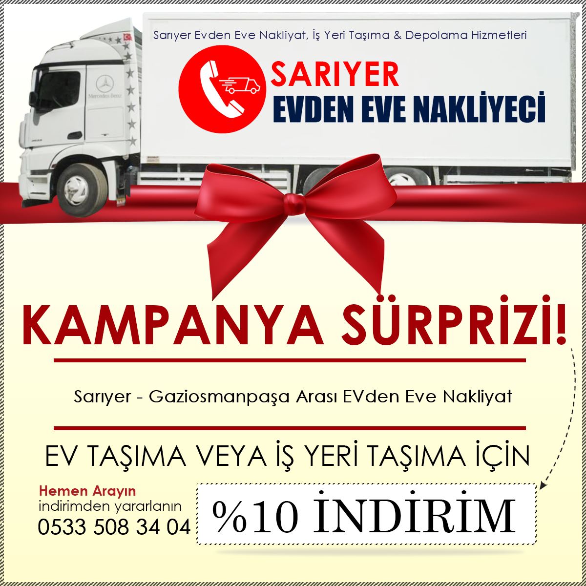 Sarıyer - Gaziosmanpaşa Arası EVden Eve Nakliyat